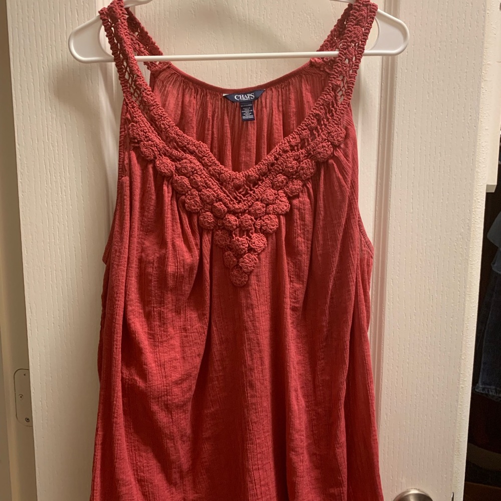 Chaps Sleeveless Shirt Red Size 3X